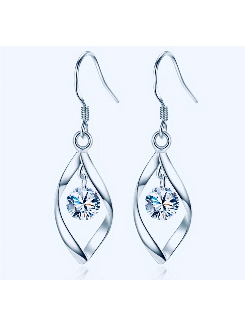 New - Silver Rotating Tassel Drop Earrings